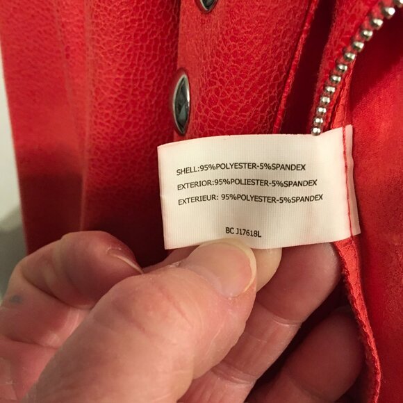 Lena Gabrielle Faux Leather Coral Moto Jacket - Picture 7 of 8